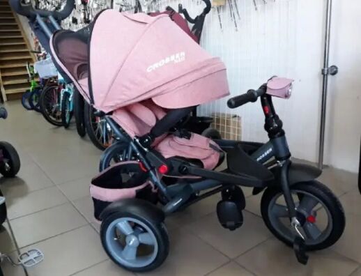 Дитячий триколісний велосипед Crosser T-400 NEO ECO AIR персиковий