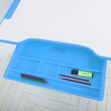 Дитяча пластикова Регульована парта зі стільцем M 4818-4 з підставкою для книг / синя