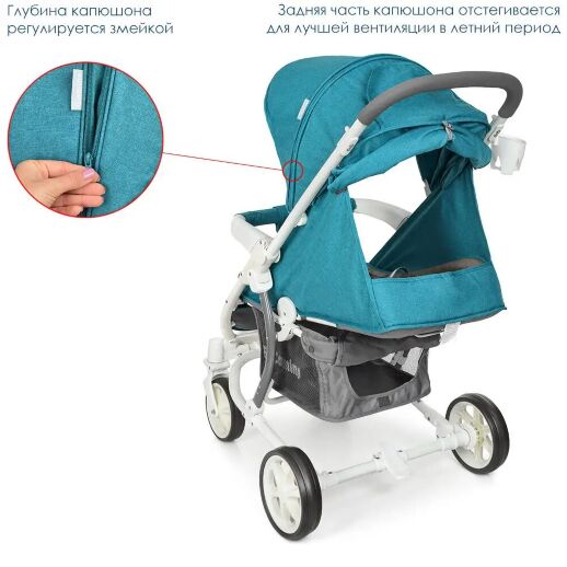 Коляска прогулочная El Camino ME 1011L ZETA Lagoon бірюзовий**
