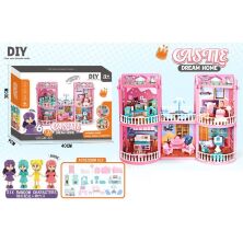 Будиночок для ляльок двоповерховий ABL1025 Будинок ляльковий з меблями (141 предмет) + Фігурки 6 штук