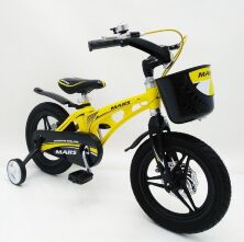 Дитячий двоколісний велосипед MARS-14 колеса 14 дюймів магнезиевая рама жовтий
