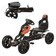 Дитячий педальний спортивний карт веломобіль на педалях BAMBI 1504-2-7 Помаранчево-чорний **