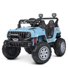 Дитячий двомісний електромобіль Джип M 4960EBLR-4(24V) Jeep з м'яким сидінням, MP3, USB / блакитний