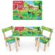 Дитячий пластиковий столик з двома стільчиками Bambi ETZY-13 бежево-коричневий