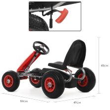 Дитячий педальний карт на гумових колесах Bambi kart M 4040-3 з ручним гальмом / колір червоний**