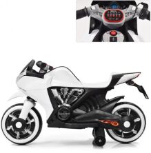 Дитячий електромобіль мотоцикл Bambi M 3682L-1 на акумуляторі на пластикових колесах / колір білий