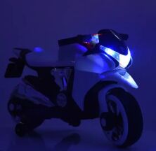 Дитячий електромобіль мотоцикл Bambi M 3682L-1 на акумуляторі на пластикових колесах / колір білий