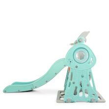 Дитяча пластикова гірка Гойдалка BAMBI WM19011-5 з баскетбольним кільцем сіро-м'ятна**