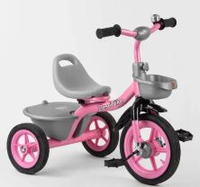 Дитячий триколісний велосипед для дівчинки Best Trike BS-1142 на гумових колесах / колір рожевий
