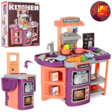 Дитячий ігровий набір Інтерактивна кухня велика 14P05 з аксесуарами. Звук, Світло. Складається у валізу