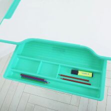 Дитяча пластикова Регульована парта зі стільцем M 4818-5 з підставкою для книг / зелена