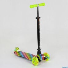 Самокат дитячий триколісний А 25601/779-1335 MAXI Best Scooter пластмасовий підсвічування коліс зелений