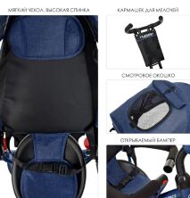 Велосипед дитячий триколісний TURBOTRIKE M 3115HA-11L темно-синій льон **