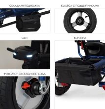 Велосипед дитячий триколісний TURBOTRIKE M 3115HA-11L темно-синій льон **