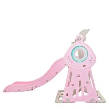 Дитяча пластикова гірка Гойдалка BAMBI WM19011-8 з баскетбольним кільцем сіро-рожева**