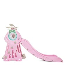 Дитяча пластикова гірка Гойдалка BAMBI WM19011-8 з баскетбольним кільцем сіро-рожева**