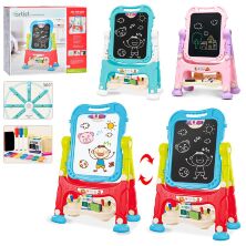 Дитячий пластиковий мольберт 050-4-5-6 двостороння дошка / з аксесуарами / 3 кольори**