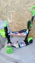 Самокат - беговел 5 в 1 Scooter "Божа корівка" 4110A, зелений ***