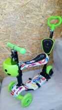 Самокат - беговел 5 в 1 Scooter "Божа корівка" 4110A, зелений ***
