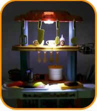 Дитячий ігровий набір Інтерактивна КУХНЯ 728A зі світловими та звуковими ефектами + тече вода/ з аксесуарами