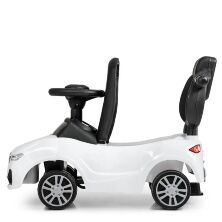 Дитяча машинка каталка-толокар Bambi 2 в 1 M 4121L-1 батьківська ручка музика світ білий