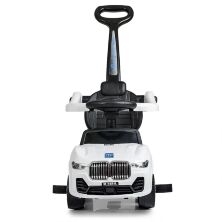 Дитяча машинка каталка-толокар Bambi 2 в 1 M 4121L-1 батьківська ручка музика світ білий