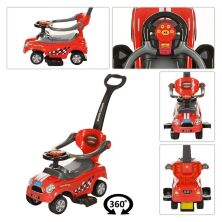 Каталка толокар машинка Z 321-3 з батьківською ручкою музика червоний**