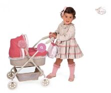Коляска для ляльок DeCuevas 86033 Лялькова з сумкою серії Мартіна коралова**