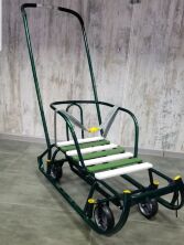 Дитячі Санки трансформер Тимко-5 з висувними колесами і батьківською ручкою (6 коліс) Рожеві Для дівчинки**