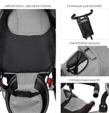 Велосипед дитячий триколісний TURBOTRIKE M 3115HA-19L сірий льон **