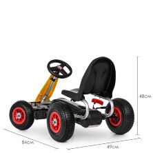 Дитячий педальний карт на гумових колесах Bambi kart M 4039-6 з ручним гальмом / колір жовтий**