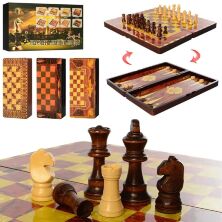 Настільна гра 3в1 Шахи, Шашки, Нарди W5008DEFH дерев'яні в коробці / 4 види**
