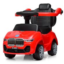 Дитяча машинка каталка-толокар Bambi 2 в 1 M 4121L-3 батьківська ручка музика світло червоний