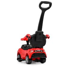 Дитяча машинка каталка-толокар Bambi 2 в 1 M 4121L-3 батьківська ручка музика світло червоний