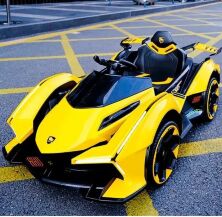 Дитячий електромобіль Машина СПОРТКАР гоночний M 4865EBLR-1 Lamborghini одномісний, шкіряне сидіння / білий