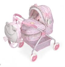 Коляска для ляльок DeCuevas 86034 Лялькова з рюкзаком серії Марія рожева