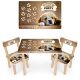 Дитячий пластиковий столик з двома стільчиками Bambi ETZY-13 бежево-коричневий