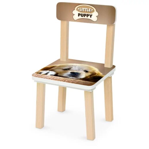 Дитячий пластиковий столик з двома стільчиками Bambi ETZY-13 бежево-коричневий