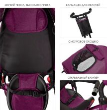 Велосипед дитячий триколісний TURBOTRIKE M 3115HA-18L фуксія льон **