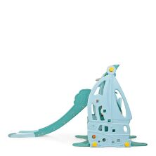 Дитяча пластикова гірка Гойдалка BAMBI WM19016-4 з баскетбольним кільцем блакитна**