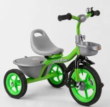 Дитячий триколісний велосипед Best Trike BS-3615 на гумових колесах / колір зелений