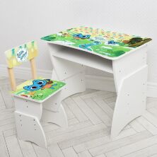 Дитяча парта регульована шкільна зі стільцем 905-126(UA) Котики вперед! біла**