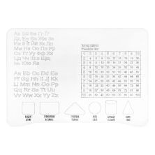 Дитяча дерев'яна регульована парта зі стільчиком 04-031W Алфавіт (укр англ) + Таблиця множення біла**