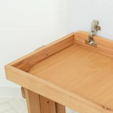 Дитяча дерев'яна регульована парта зі стільчиком 04-031W Алфавіт (укр англ) + Таблиця множення біла**