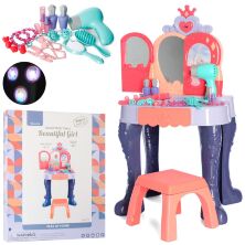 Дитячий туалетний столик, трюмо для дівчинки 661-132 зі стільчиком і аксесуарами. Музика Звук**