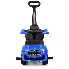 Дитяча машинка каталка-толокар Bambi 2 в 1 M 4121L-4 батьківська ручка музика світло синій