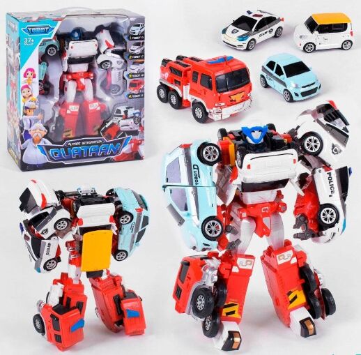 Великий Робот Трансформер Кватран 4в1, 33х37см / Тобот / Tobot Quatran 4 машинки Атлон 509