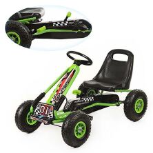 Дитячий педальний спортивний карт веломобіль на педалях Bambi kart M 0645-5 з надувними колесами зелене**