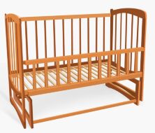 Дитяче ліжечко дерев'яна маятник з висувним ящиком-шухлядою відкидним бортом "Комета" вільха колір