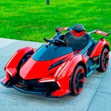 Дитячий електромобіль Машина СПОРТКАР гоночний M 4865EBLR-3 Lamborghini одномісний, шкіряне сидіння / червоний